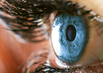 Close up of eye with long eye lashes