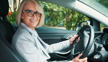 Woman ready to drive her friend home from cataract surgery