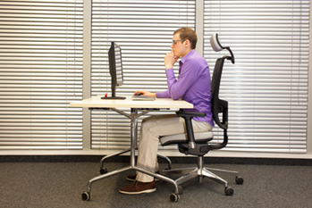 Man at computer desk